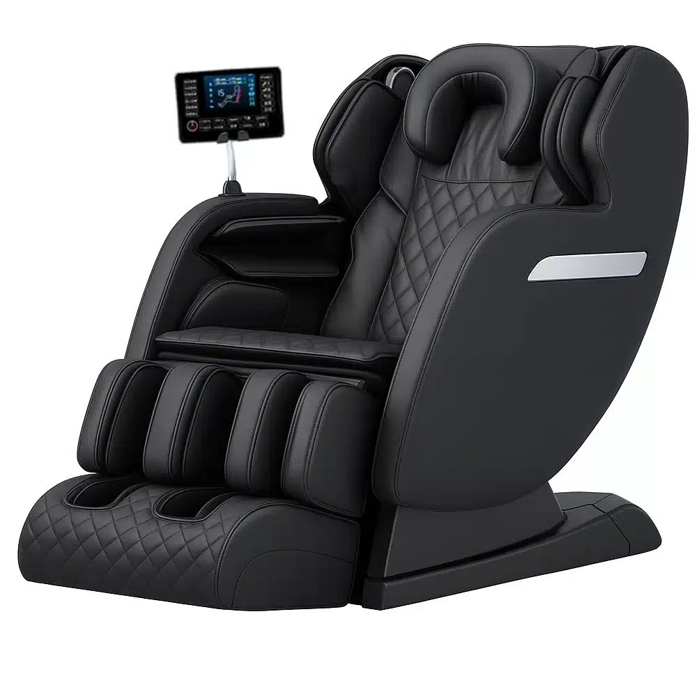 Massagestol 4D med SL-teknologi, lufttrycksmassage, värmeterapi och stor pekskärm – Modell A6 Svart